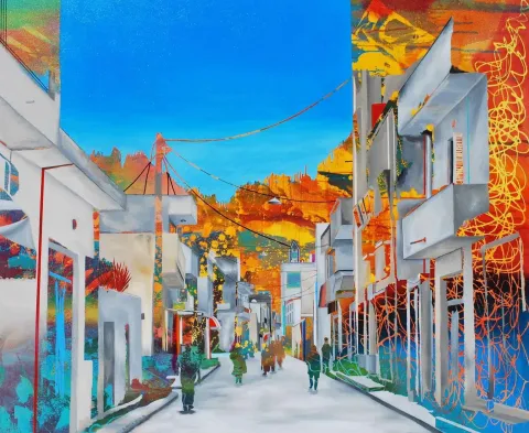 "İsimsiz" eseri ARDA SELİM tarafından 2015 yılında 116x140 cm ölçülerinde Tuval üzeri akrilik boya tekniği ile yapılmıştır.