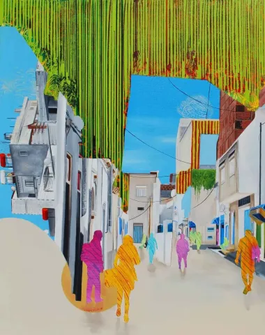"İsimsiz" eseri ARDA SELİM tarafından 2015 yılında 92x73 cm ölçülerinde Tuval üzeri akrilik boya tekniği ile yapılmıştır.