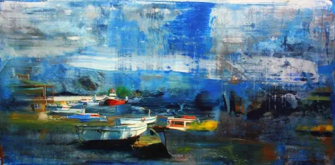TURGUT AKARSU — “İsimsiz”, 2014 "İsimsiz" eseri TURGUT AKARSU tarafından 2014 yılında 60x120 cm ölçülerinde Tuval üzeri yağlı boya tekniği ile yapılmıştır.