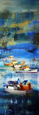 "İsimsiz" eseri TURGUT AKARSU tarafından 2015 yılında 150x50 cm ölçülerinde Tuval üzeri yağlı boya tekniği ile yapılmıştır.