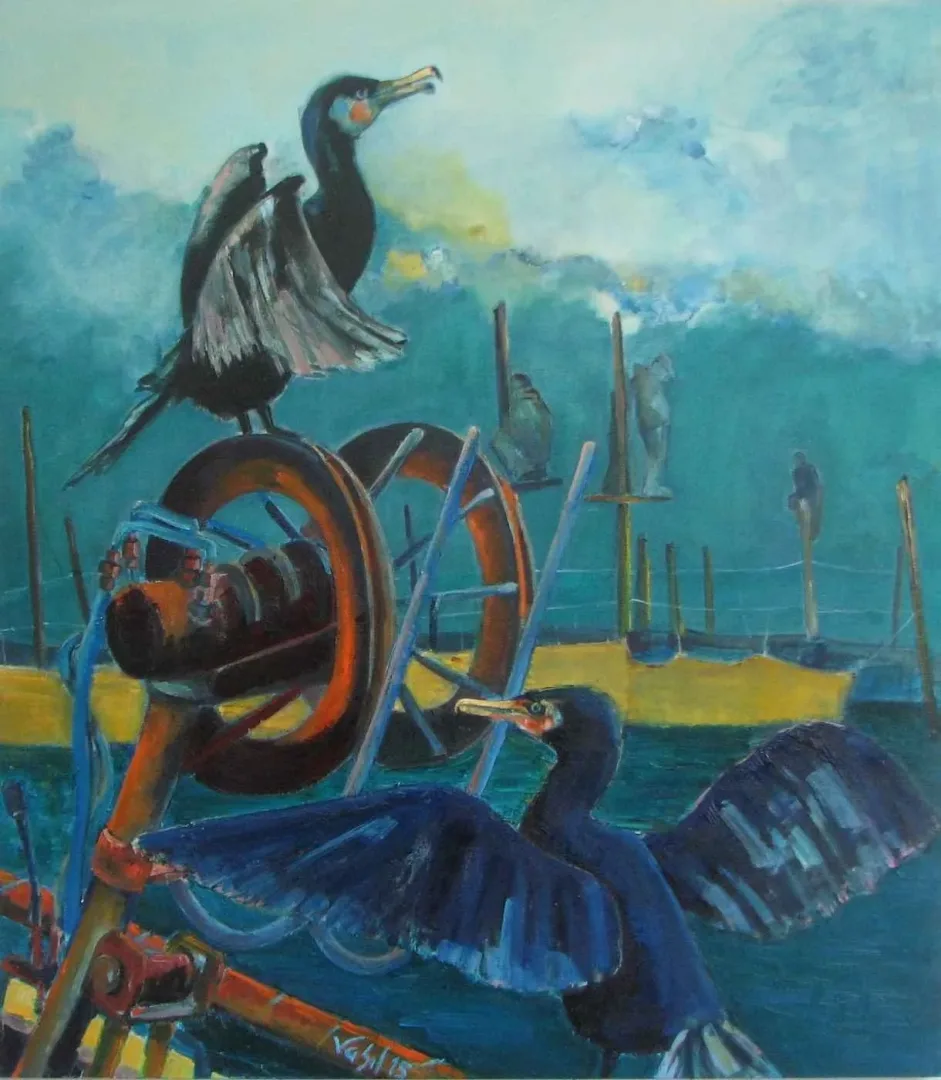 yakınlaştır "Dalyanda Vardacılar-I" eseri VASIF PEHLİVANOĞLU tarafından 2015 yılında 125x110 cm ölçülerinde Tuval üzeri yağlı boya tekniği ile yapılmıştır.