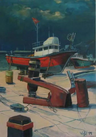 VASIF PEHLİVANOĞLU — “Irgat-II”, 2015 "Irgat-II" eseri VASIF PEHLİVANOĞLU tarafından 2015 yılında 100x70 cm ölçülerinde Tuval üzeri yağlı boya tekniği ile yapılmıştır.