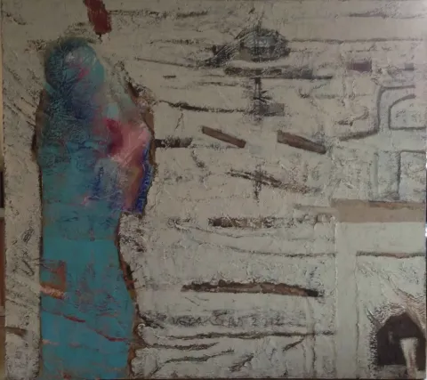 "İsimsiz" eseri VEDAT ÖRS tarafından 135x150 cm ölçülerinde Tuval üzeri karışık teknik tekniği ile yapılmıştır.