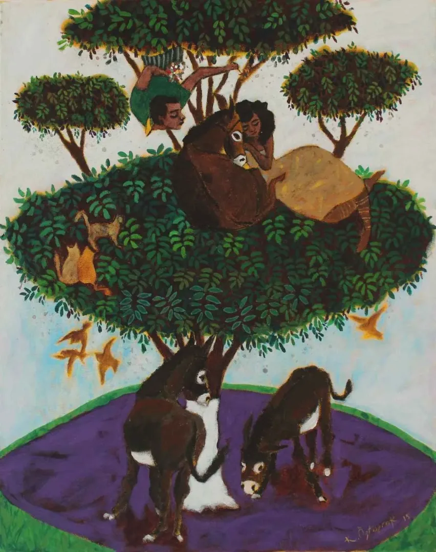 "İsimsiz" eseri KADİR ÖZTOPRAK tarafından 2015 yılında 50x40 cm ölçülerinde Tuval üzeri akrilik boya tekniği ile yapılmıştır.