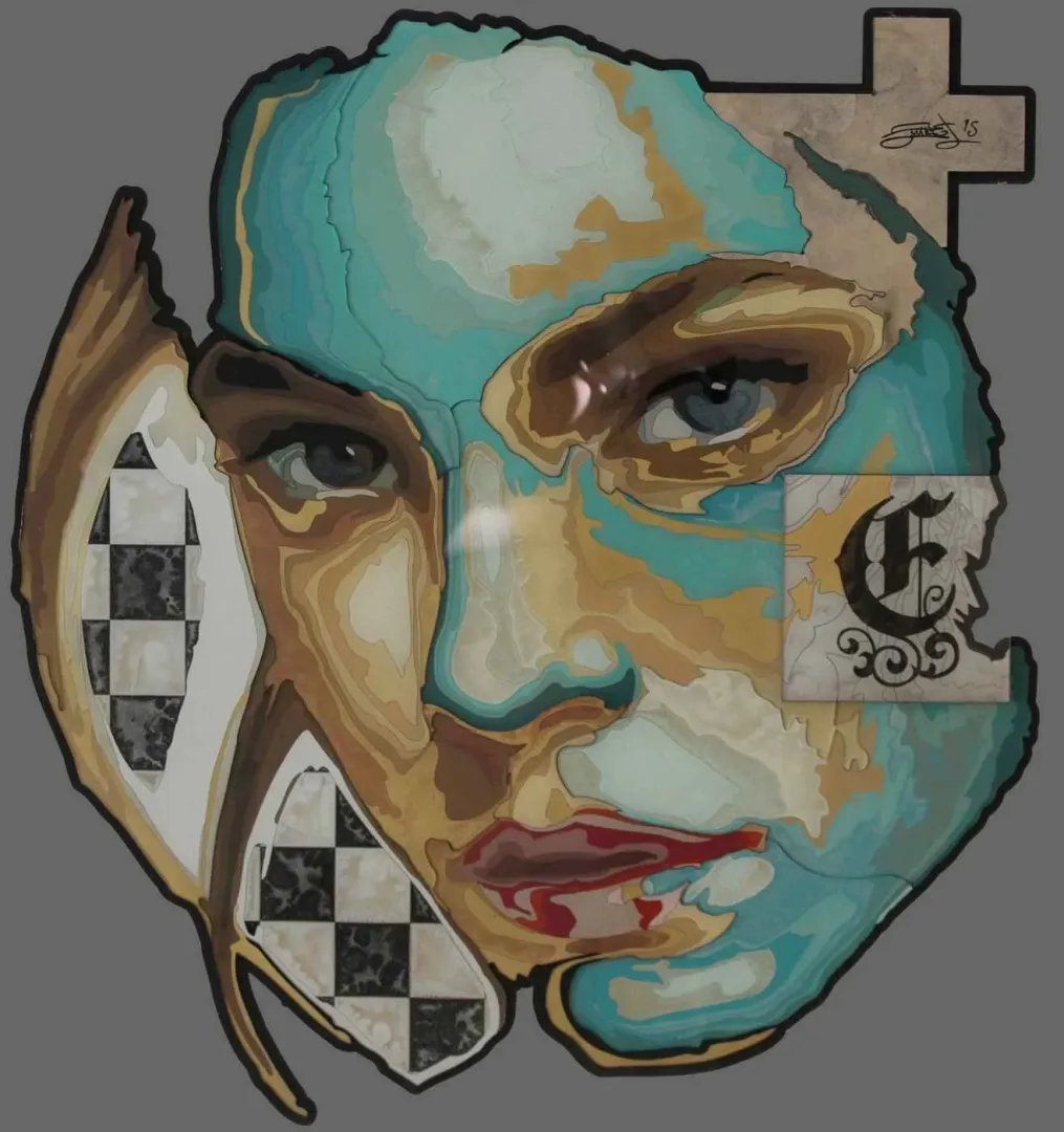 EMRE LÜLE — 2015 Bu eser EMRE LÜLE tarafından 2015 yılında 75x68 cm ölçülerinde Pleksiglas+Ahşap tekniği ile yapılmıştır.