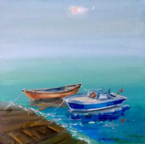 "Görünüm" eseri CELAL BİNZET tarafından 2015 yılında 25x25 cm ölçülerinde Tuval üzeri yağlı boya tekniği ile yapılmıştır.
