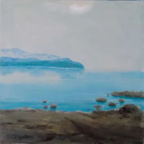 "Görünüm" eseri CELAL BİNZET tarafından 2015 yılında 25x25 cm ölçülerinde Tuval üzeri yağlı boya tekniği ile yapılmıştır.