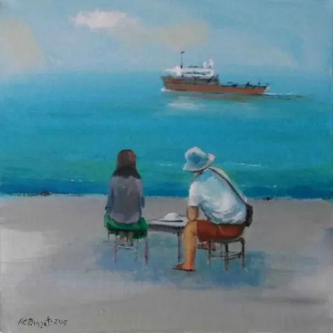 CELAL BİNZET — “Görünüm”, 2015 "Görünüm" eseri CELAL BİNZET tarafından 2015 yılında 25x25 cm ölçülerinde Tuval üzeri yağlı boya tekniği ile yapılmıştır.
