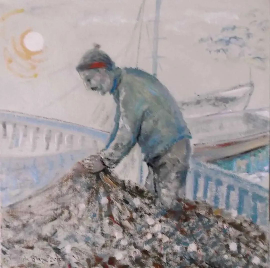 "Görünüm" eseri CELAL BİNZET tarafından 2015 yılında 25x25 cm ölçülerinde Tuval üzeri yağlı boya tekniği ile yapılmıştır.