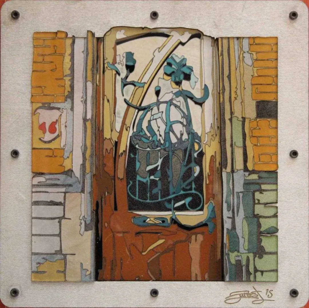 EMRE LÜLE — “isimsiz”, 2015 "isimsiz" eseri EMRE LÜLE tarafından 2015 yılında 25x25 cm ölçülerinde Pleksi tekniği ile yapılmıştır.