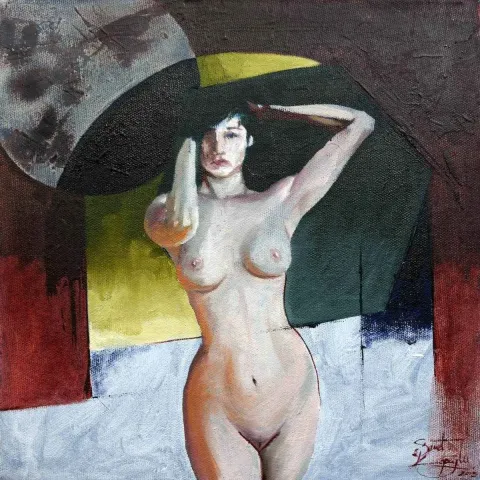 SAMET KAPOĞLU — “isimsiz”, 2015 "isimsiz" eseri SAMET KAPOĞLU tarafından 2015 yılında 25x25 cm ölçülerinde Tuval üzeri yağlı boya tekniği ile yapılmıştır.