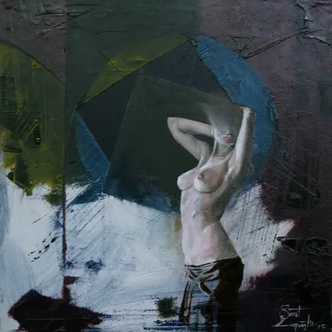 SAMET KAPOĞLU — “isimsiz”, 2015 "isimsiz" eseri SAMET KAPOĞLU tarafından 2015 yılında 25x25 cm ölçülerinde Tuval üzeri yağlı boya tekniği ile yapılmıştır.