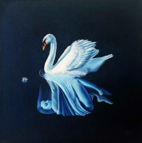 ALİ FATİH KÜÇÜKOSMANOĞLU — “Kuğu”, 2015 "Kuğu" eseri ALİ FATİH KÜÇÜKOSMANOĞLU tarafından 2015 yılında 25x25 cm ölçülerinde Tuval üzeri yağlı boya tekniği ile yapılmıştır.