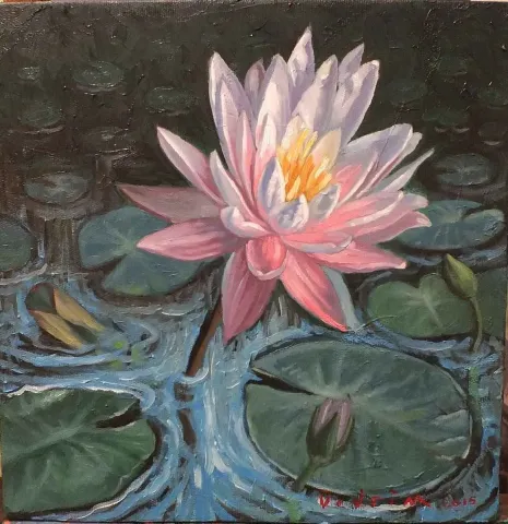 DEVRİM DEMİRAL — “Nilüfer”, 2015 "Nilüfer" eseri DEVRİM DEMİRAL tarafından 2015 yılında 25x25 cm ölçülerinde Tuval üzeri yağlı boya tekniği ile yapılmıştır.