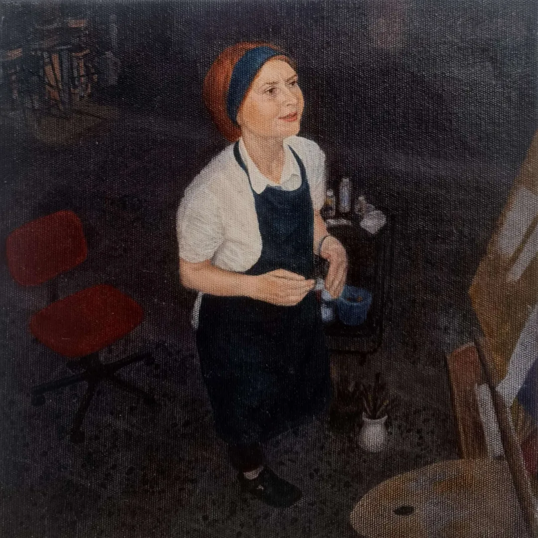 "isimsiz" eseri MERYEM UZUNOĞLU tarafından 2015 yılında 25x25 cm ölçülerinde Tuval üzeri yağlı boya tekniği ile yapılmıştır.