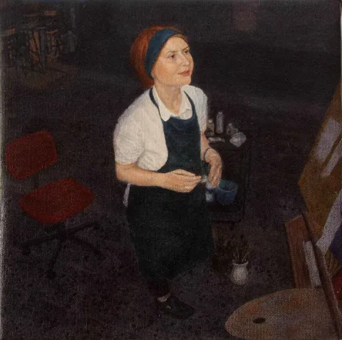 "isimsiz" eseri MERYEM UZUNOĞLU tarafından 2015 yılında 25x25 cm ölçülerinde Tuval üzeri yağlı boya tekniği ile yapılmıştır.