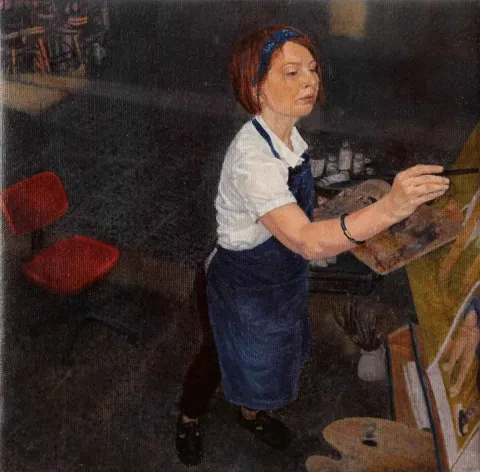 "isimsiz" eseri MERYEM UZUNOĞLU tarafından 2015 yılında 25x25 cm ölçülerinde Tuval üzeri yağlı boya tekniği ile yapılmıştır.