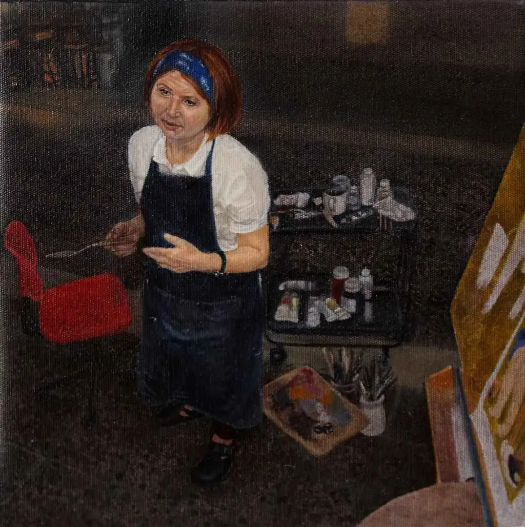 "isimsiz" eseri MERYEM UZUNOĞLU tarafından 2015 yılında 25x25 cm ölçülerinde Tuval üzeri yağlı boya tekniği ile yapılmıştır.