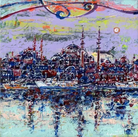 "isimsiz" eseri AHMET ŞİNASİ İŞLER tarafından 2015 yılında 25x25 cm ölçülerinde Tuval üzeri yağlı boya tekniği ile yapılmıştır.