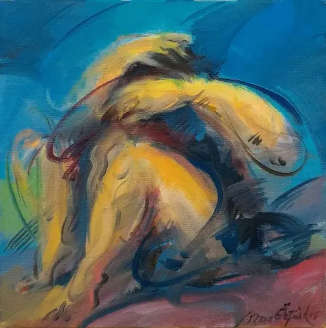 MAHMUT ÖZTÜRK — “Vitrinde Mülteciye Zulüm”, 2015 "Vitrinde Mülteciye Zulüm" eseri MAHMUT ÖZTÜRK tarafından 2015 yılında 25x25 cm ölçülerinde Tuval üzeri yağlı boya tekniği ile yapılmıştır.