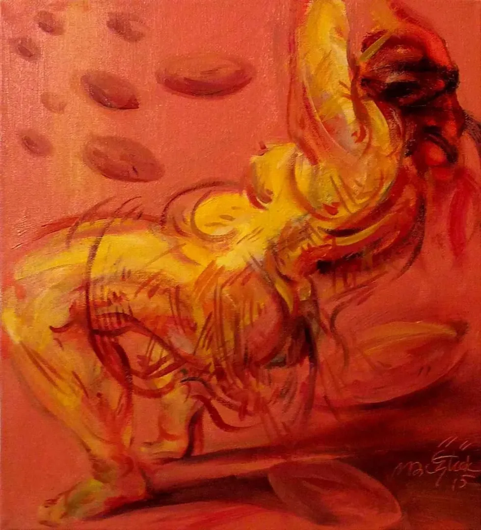yakınlaştır "Vitrinde Rugby ile Recm ve Düşüş" eseri MAHMUT ÖZTÜRK tarafından 2015 yılında 25x25 cm ölçülerinde Tuval üzeri yağlı boya tekniği ile yapılmıştır.