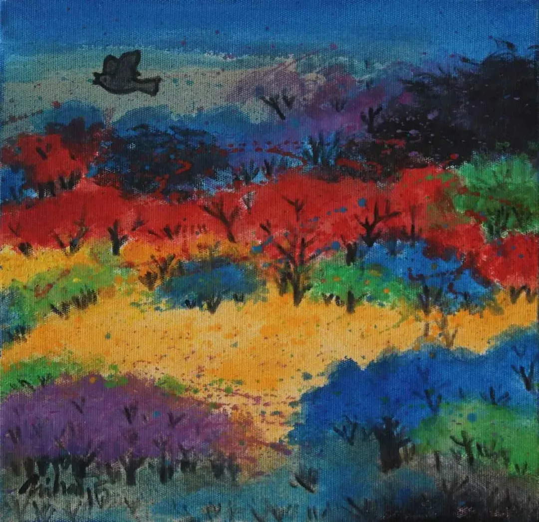 NİHAT KAHRAMAN — “isimsiz”, 2015 "isimsiz" eseri NİHAT KAHRAMAN tarafından 2015 yılında 25x25 cm ölçülerinde Tuval üzeri akrilik boya tekniği ile yapılmıştır.