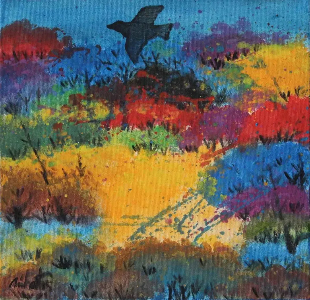 NİHAT KAHRAMAN — “isimsiz”, 2015 "isimsiz" eseri NİHAT KAHRAMAN tarafından 2015 yılında 25x25 cm ölçülerinde Tuval üzeri akrilik boya tekniği ile yapılmıştır.