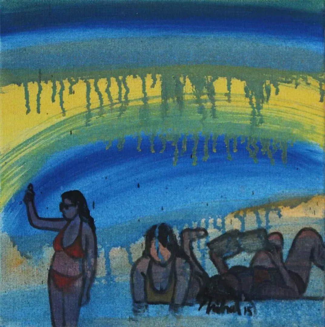 NİHAT KAHRAMAN — “isimsiz”, 2015 "isimsiz" eseri NİHAT KAHRAMAN tarafından 2015 yılında 25x25 cm ölçülerinde Tuval üzeri akrilik boya tekniği ile yapılmıştır.