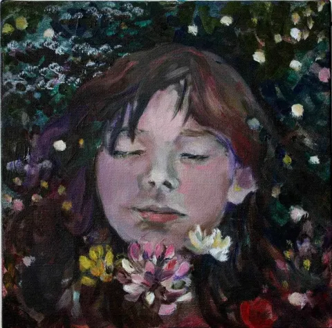 "isimsiz" eseri NİL KÖKEN tarafından 2015 yılında 25x25 cm ölçülerinde Tuval üzeri yağlı boya tekniği ile yapılmıştır.