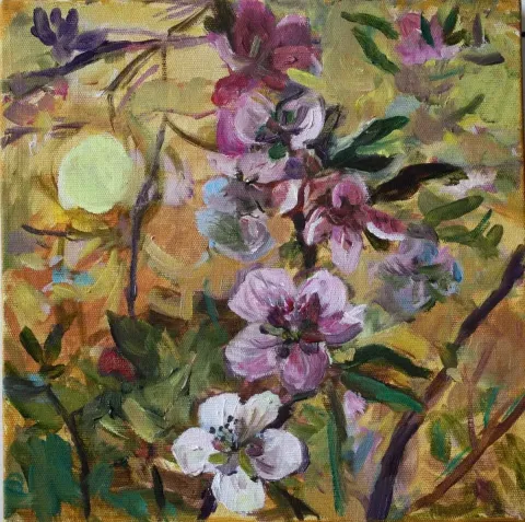 "isimsiz" eseri NİL KÖKEN tarafından 2015 yılında 25x25 cm ölçülerinde Tuval üzeri yağlı boya tekniği ile yapılmıştır.