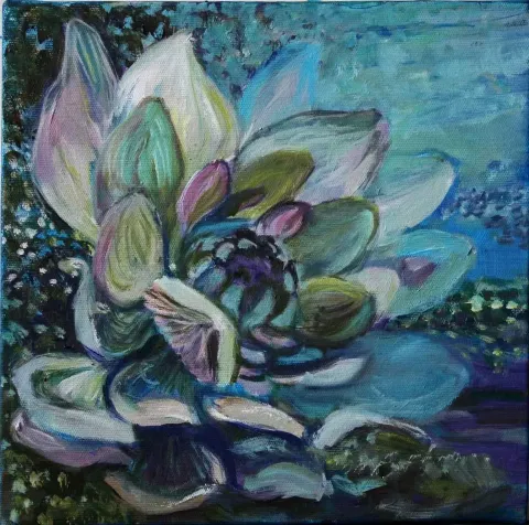 NİL KÖKEN — “isimsiz”, 2015 "isimsiz" eseri NİL KÖKEN tarafından 2015 yılında 25x25 cm ölçülerinde Tuval üzeri yağlı boya tekniği ile yapılmıştır.