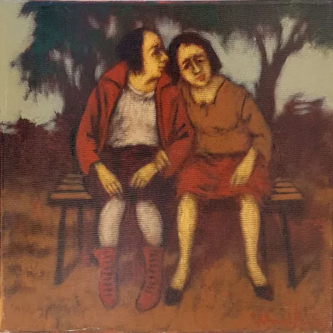 ORHAN UMUT — “isimsiz”, 2015 "isimsiz" eseri ORHAN UMUT tarafından 2015 yılında 25x25 cm ölçülerinde Tuval üzeri akrilik boya tekniği ile yapılmıştır.