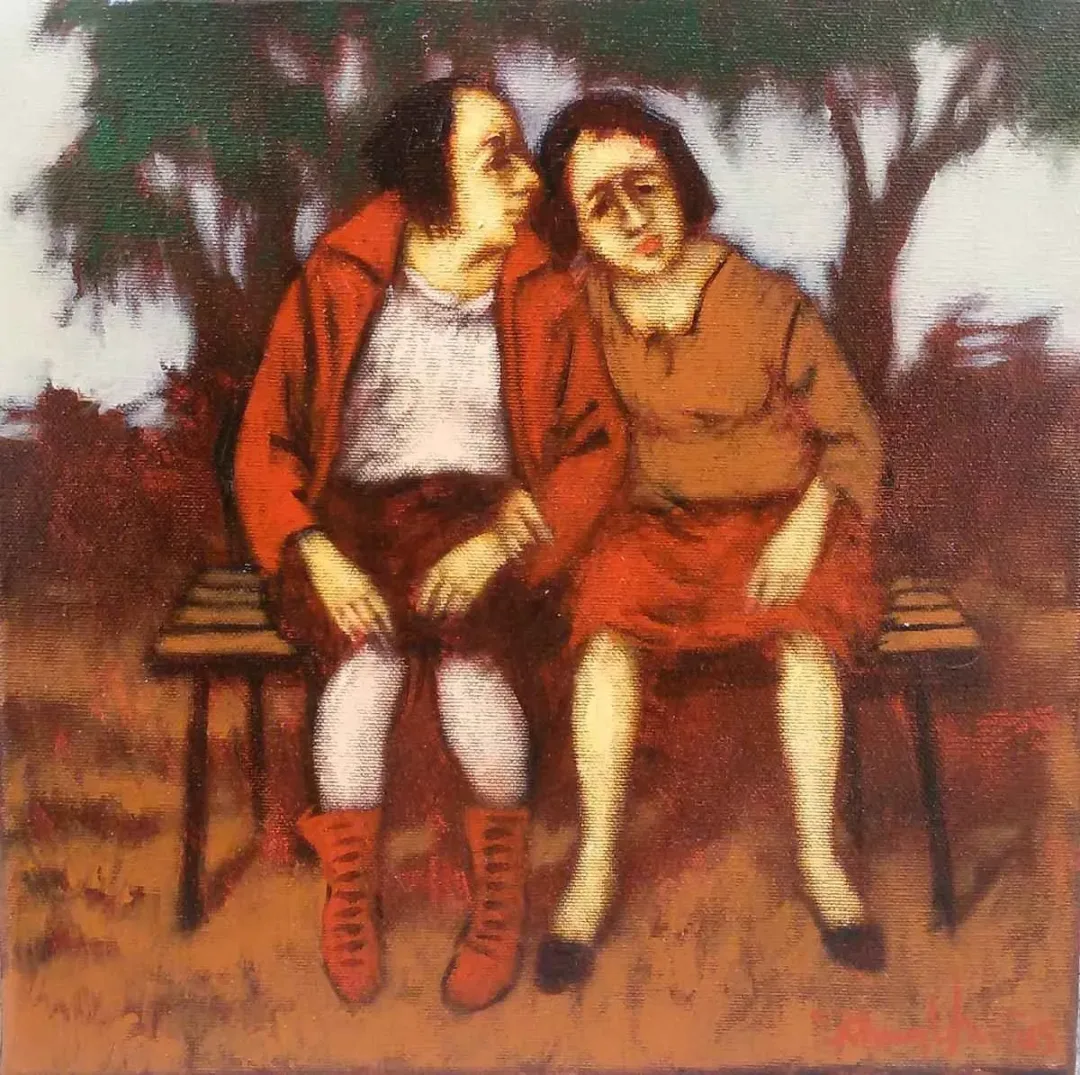 ORHAN UMUT — “isimsiz”, 2015 "isimsiz" eseri ORHAN UMUT tarafından 2015 yılında 25x25 cm ölçülerinde Tuval üzeri akrilik boya tekniği ile yapılmıştır.