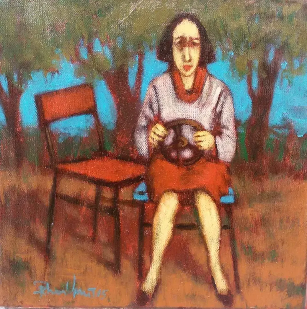 ORHAN UMUT — “isimsiz”, 2015 "isimsiz" eseri ORHAN UMUT tarafından 2015 yılında 25x25 cm ölçülerinde Tuval üzeri akrilik boya tekniği ile yapılmıştır.