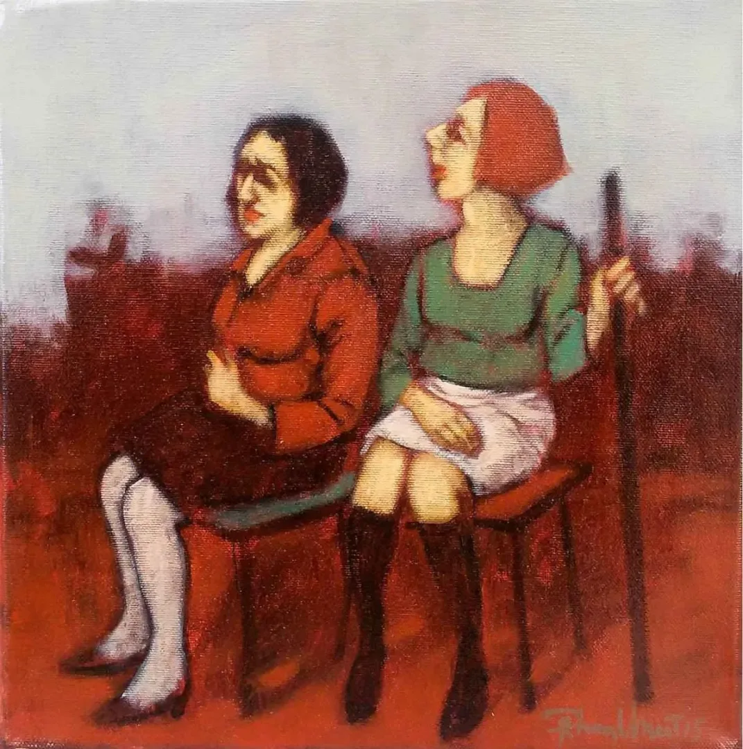 ORHAN UMUT — “isimsiz”, 2015 "isimsiz" eseri ORHAN UMUT tarafından 2015 yılında 25x25 cm ölçülerinde Tuval üzeri akrilik boya tekniği ile yapılmıştır.