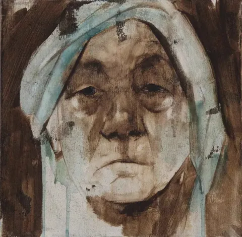 "isimsiz" eseri SEMA ÖCAL tarafından 2015 yılında 25x25 cm ölçülerinde Tuval üzeri akrilik boya tekniği ile yapılmıştır.