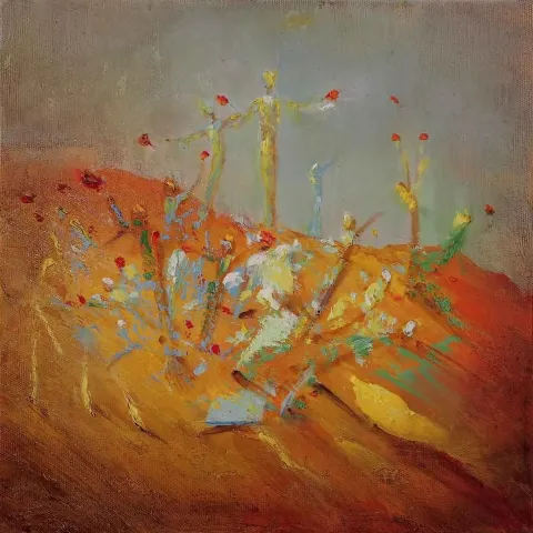 "isimsiz" eseri YUSUF ŞENGÜR tarafından 2015 yılında 25x25 cm ölçülerinde Tuval üzeri yağlı boya tekniği ile yapılmıştır.