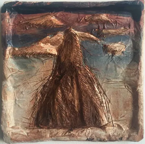 "isimsiz" eseri ALİ CİHAN KAYALIOĞLU tarafından 2015 yılında 25x25 cm ölçülerinde Seramik tekniği ile yapılmıştır.