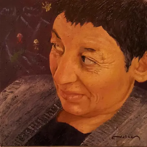 ASLIHAN İPEK — “Adım Özgürlük”, 2015 "Adım Özgürlük" eseri ASLIHAN İPEK tarafından 2015 yılında 25x25 cm ölçülerinde Tuval üzeri yağlı boya tekniği ile yapılmıştır.