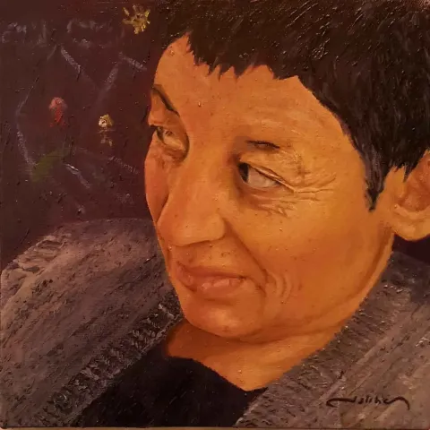 "Adım Özgürlük" eseri ASLIHAN İPEK tarafından 2015 yılında 25x25 cm ölçülerinde Tuval üzeri yağlı boya tekniği ile yapılmıştır.