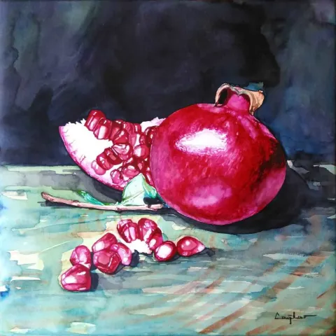 ÇAĞLAR ÖZTÜRK — “Nar”, 2015 "Nar" eseri ÇAĞLAR ÖZTÜRK tarafından 2015 yılında 25x25 cm ölçülerinde Kağıt üzeri sulu boya tekniği ile yapılmıştır.