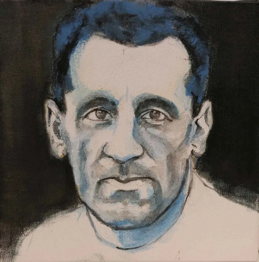 "Maurice Merleau Ponty" eseri ÇİĞDEM DOĞAN tarafından 2015 yılında 25x25 cm ölçülerinde Tuval üzeri akrilik boya tekniği ile yapılmıştır.