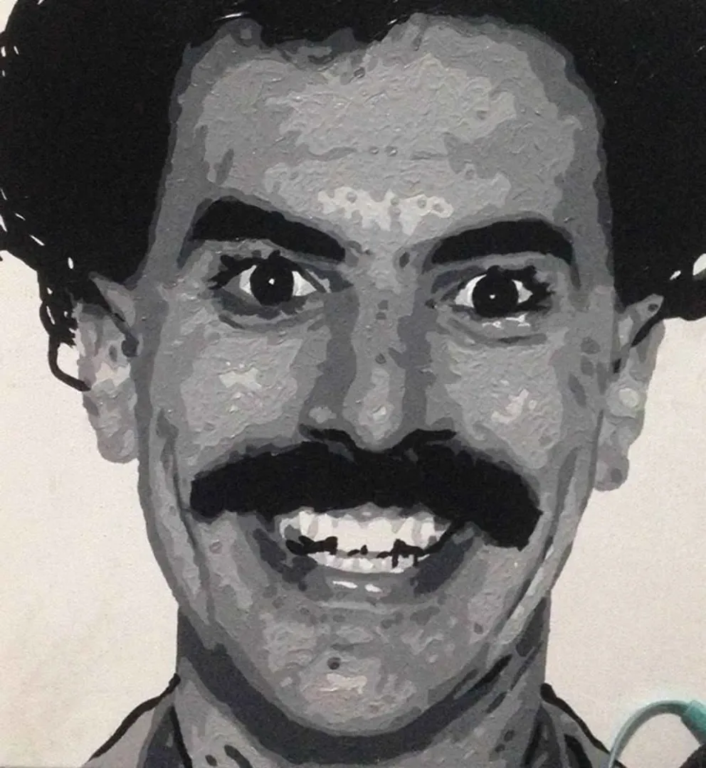 yakınlaştır "Sacha Baron Cohen" eseri BELGİN ŞEN tarafından 2015 yılında 25x25 cm ölçülerinde Tuval üzeri akrilik boya tekniği ile yapılmıştır.
