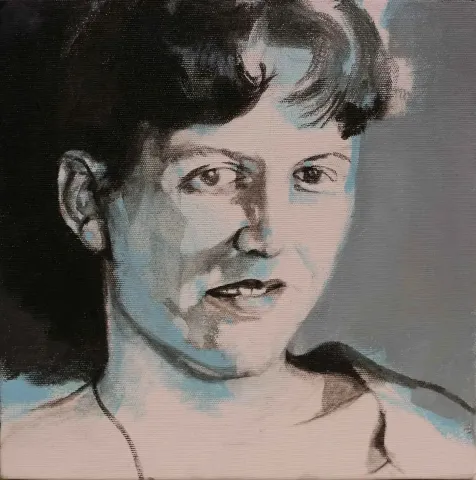 "Sylvia Plath" eseri ÇİĞDEM DOĞAN tarafından 2015 yılında 25x25 cm ölçülerinde Tuval üzeri akrilik boya tekniği ile yapılmıştır.