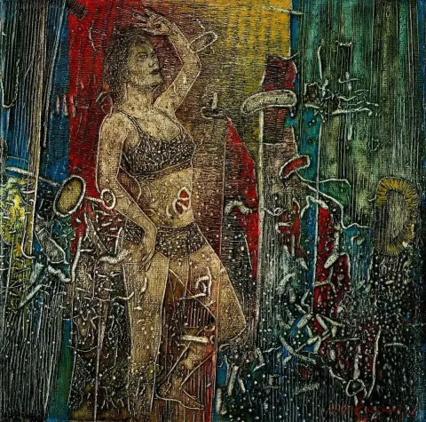 ERKİN KESKİN — “isimsiz”, 2015 "isimsiz" eseri ERKİN KESKİN tarafından 2015 yılında 25x25 cm ölçülerinde Tuval üzeri yağlı boya tekniği ile yapılmıştır.