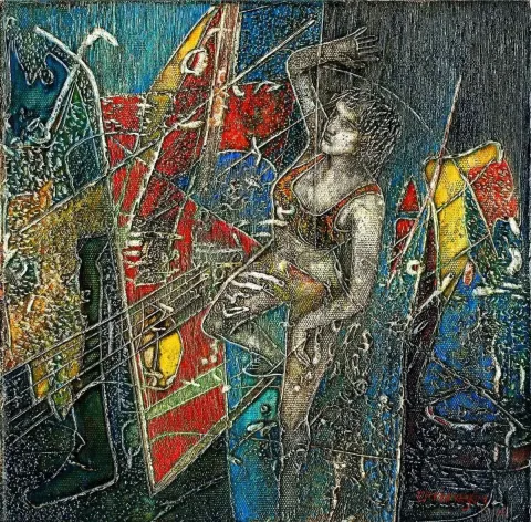 ERKİN KESKİN — “isimsiz”, 2015 "isimsiz" eseri ERKİN KESKİN tarafından 2015 yılında 25x25 cm ölçülerinde Tuval üzeri yağlı boya tekniği ile yapılmıştır.