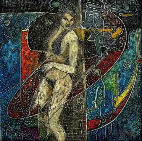 ERKİN KESKİN — “isimsiz”, 2015 "isimsiz" eseri ERKİN KESKİN tarafından 2015 yılında 25x25 cm ölçülerinde Tuval üzeri yağlı boya tekniği ile yapılmıştır.