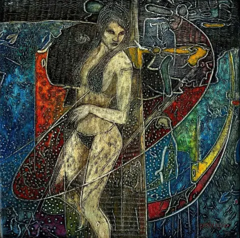 ERKİN KESKİN — “isimsiz”, 2015 "isimsiz" eseri ERKİN KESKİN tarafından 2015 yılında 25x25 cm ölçülerinde Tuval üzeri yağlı boya tekniği ile yapılmıştır.