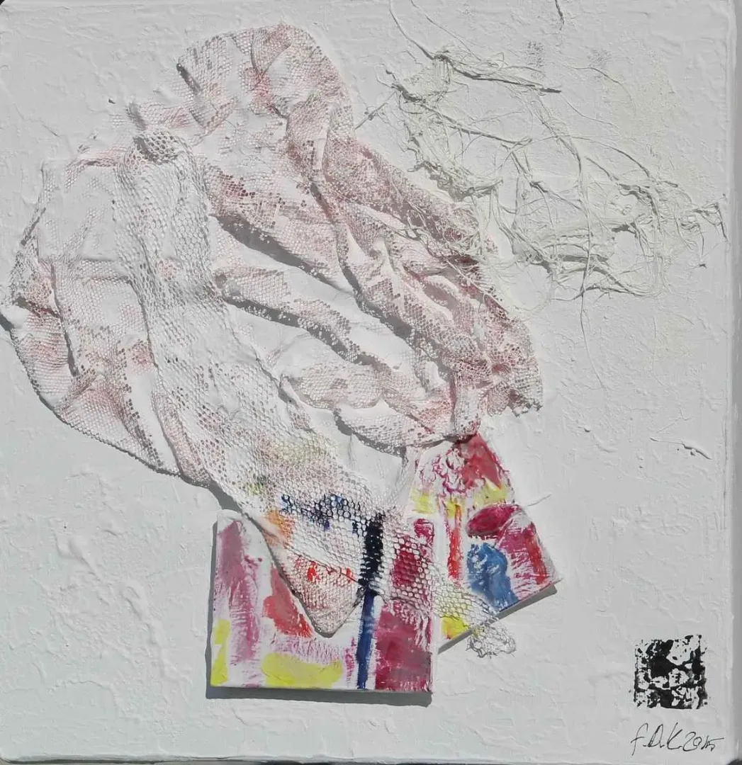 FATMA DİLANUR KÖSE — “isimsiz”, 2015 "isimsiz" eseri FATMA DİLANUR KÖSE tarafından 2015 yılında 25x25 cm ölçülerinde Tuval üzeri karışık teknik tekniği ile yapılmıştır.
