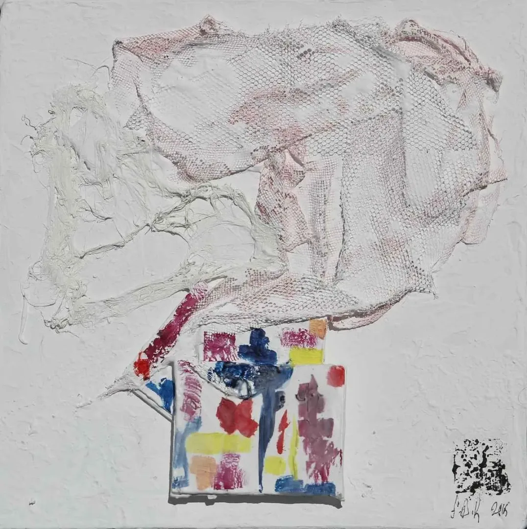 FATMA DİLANUR KÖSE — “isimsiz”, 2015 "isimsiz" eseri FATMA DİLANUR KÖSE tarafından 2015 yılında 25x25 cm ölçülerinde Tuval üzeri karışık teknik tekniği ile yapılmıştır.